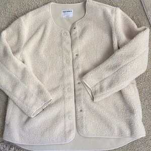 Old Navy Women's Cozy Cream Teddy Jacket